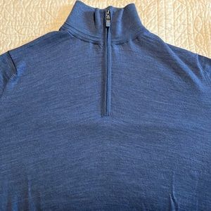 Luciano Barbera Made in Italy 1/4 zip mock neck wool sweater